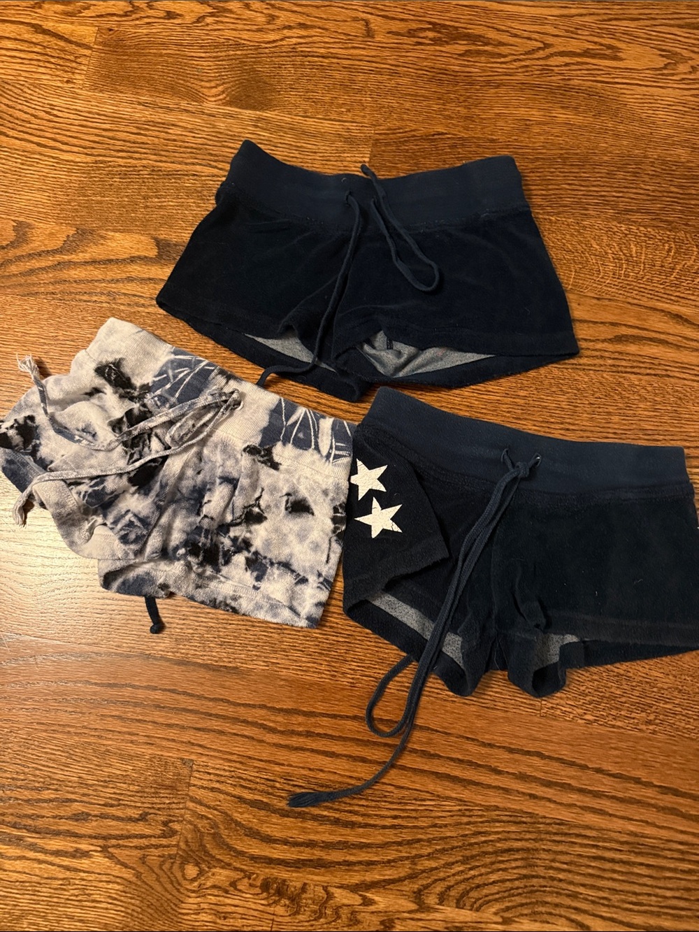 Hard Tail Kids Shorts Trio in Navy and Tie-Dye